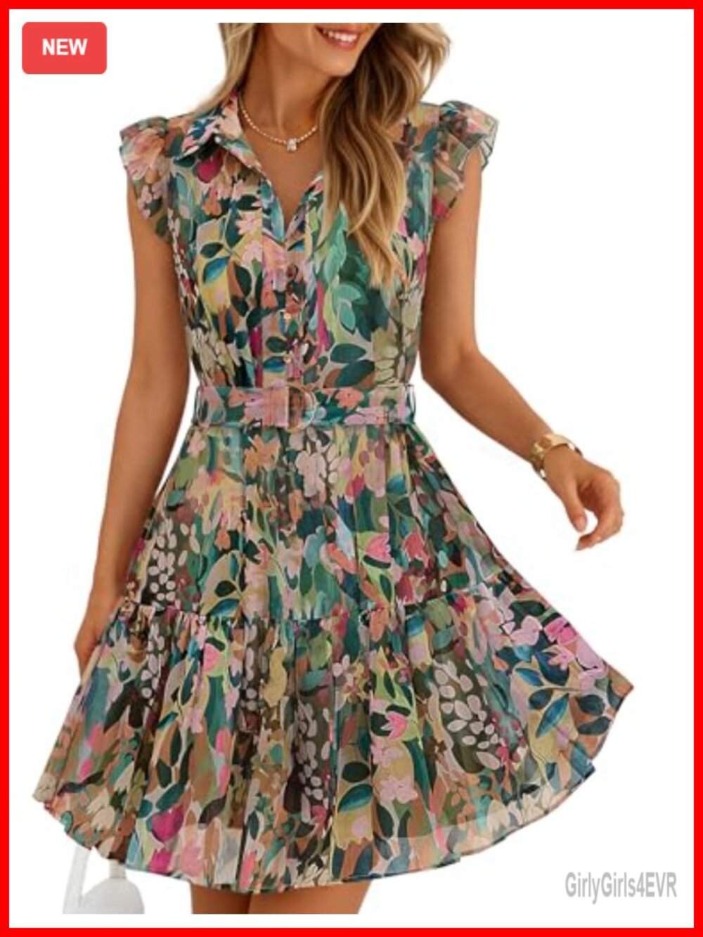 Womens Summer Floral Chiffon Beach Mini Dress A-Line Boho